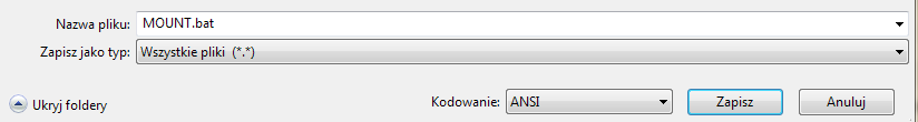 Tworzenie pliku bat w notatniku Notatnik